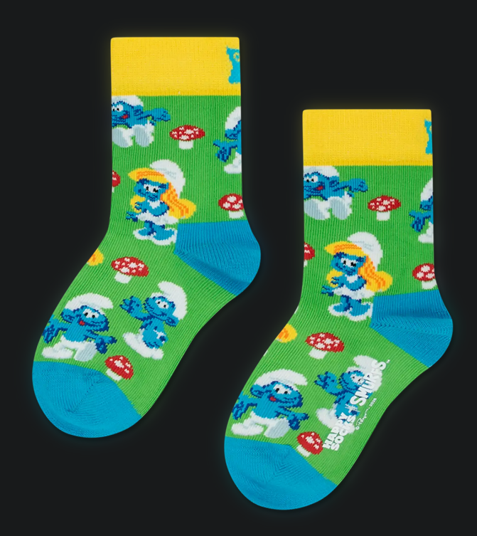 Kids The Smurfs Mushroom Field Sock